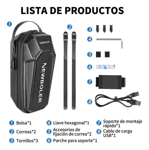 Maleta Patineta Eléctrica Usb 5 Litros Rígida Waterproof