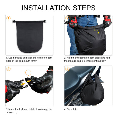 Mochila para Motocicleta 2 en 1 con Bloqueo de Casco ️